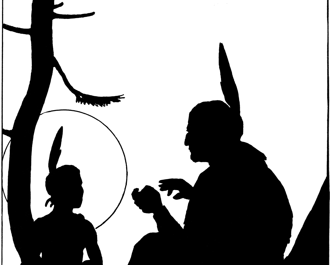 1345x1080 Native American Woman Silhouette