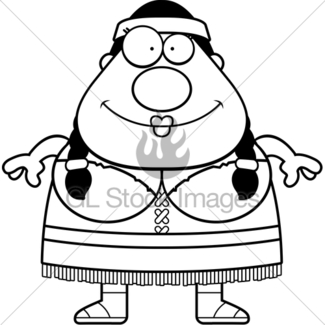 325x325 Cartoon Native American Woman Gl Stock Images