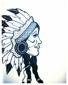 Native Girl Drawing