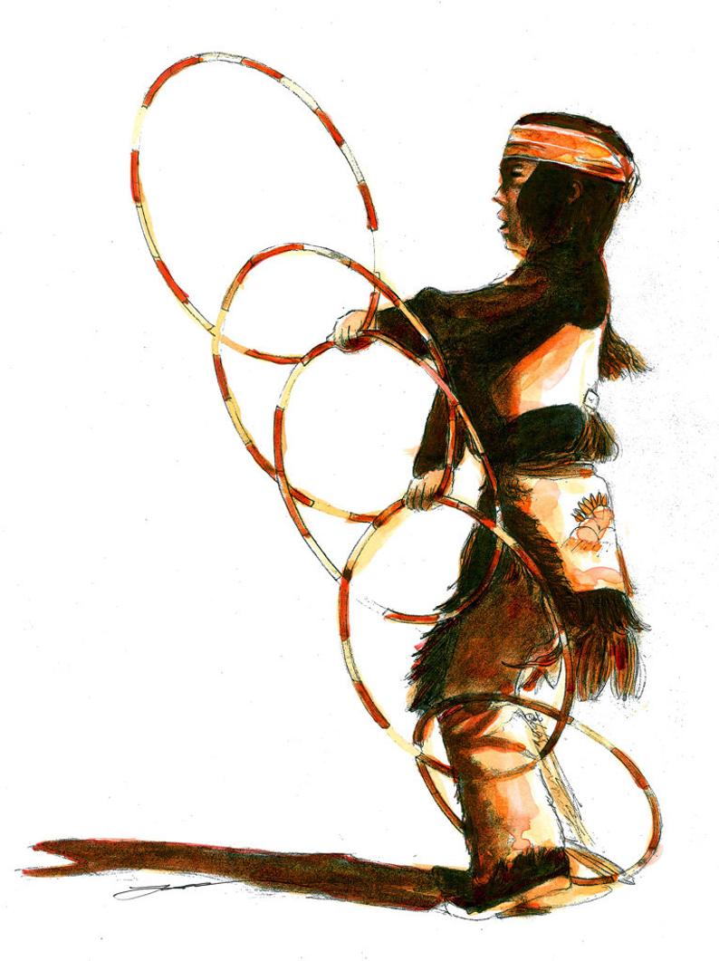 794x1061 Hoop Dancer Native American Ceremonial Dancer Pencil Drawing Etsy