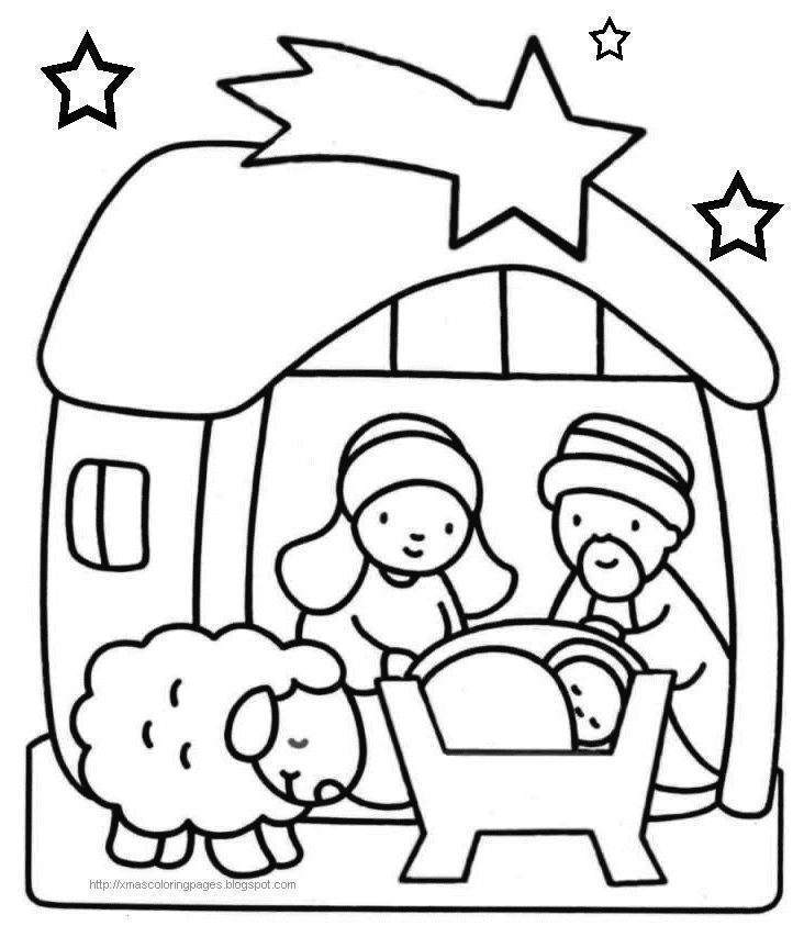 732x853 Nativity Coloring Pages Printable Drawings Unique Xmas Logo