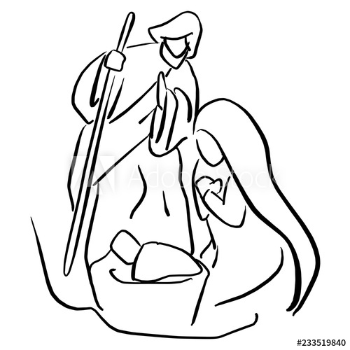 Nativity Line Drawing | Free download on ClipArtMag