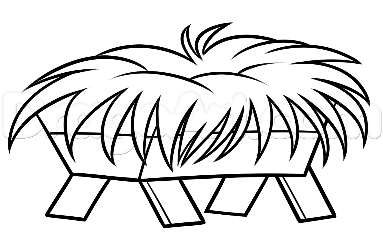 1283x823 How To Draw A Manger, Step