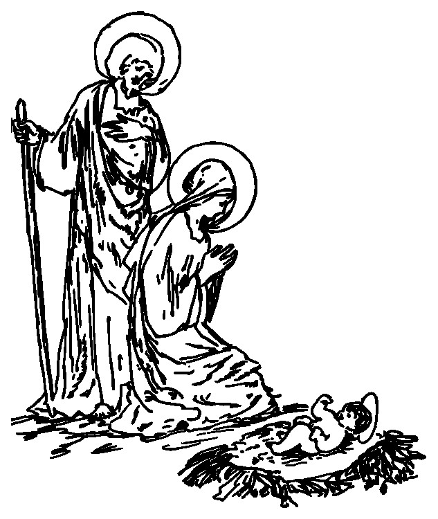 633x750 With Nativity Scene Drawing