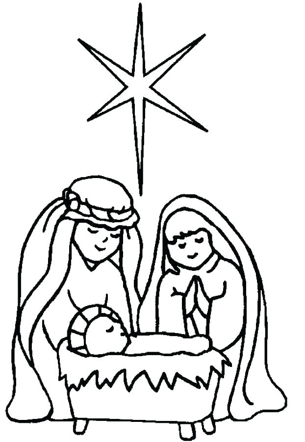 622x901 Better Coloring Nativity Scene Simplistic Free Coloring