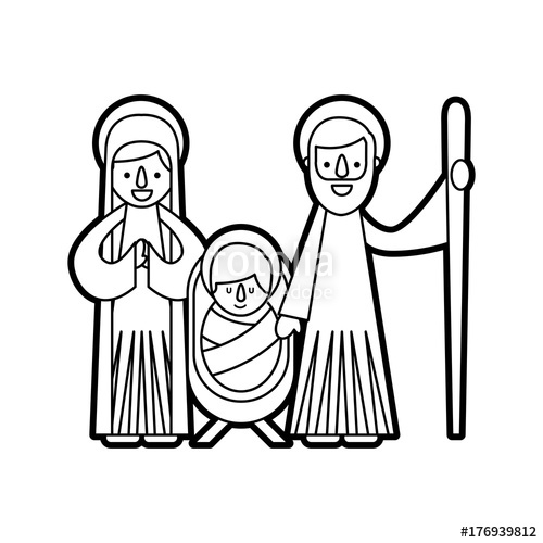 500x500 Christmas Nativity Scene Holy Family Jesus Mary And Joseph Stock