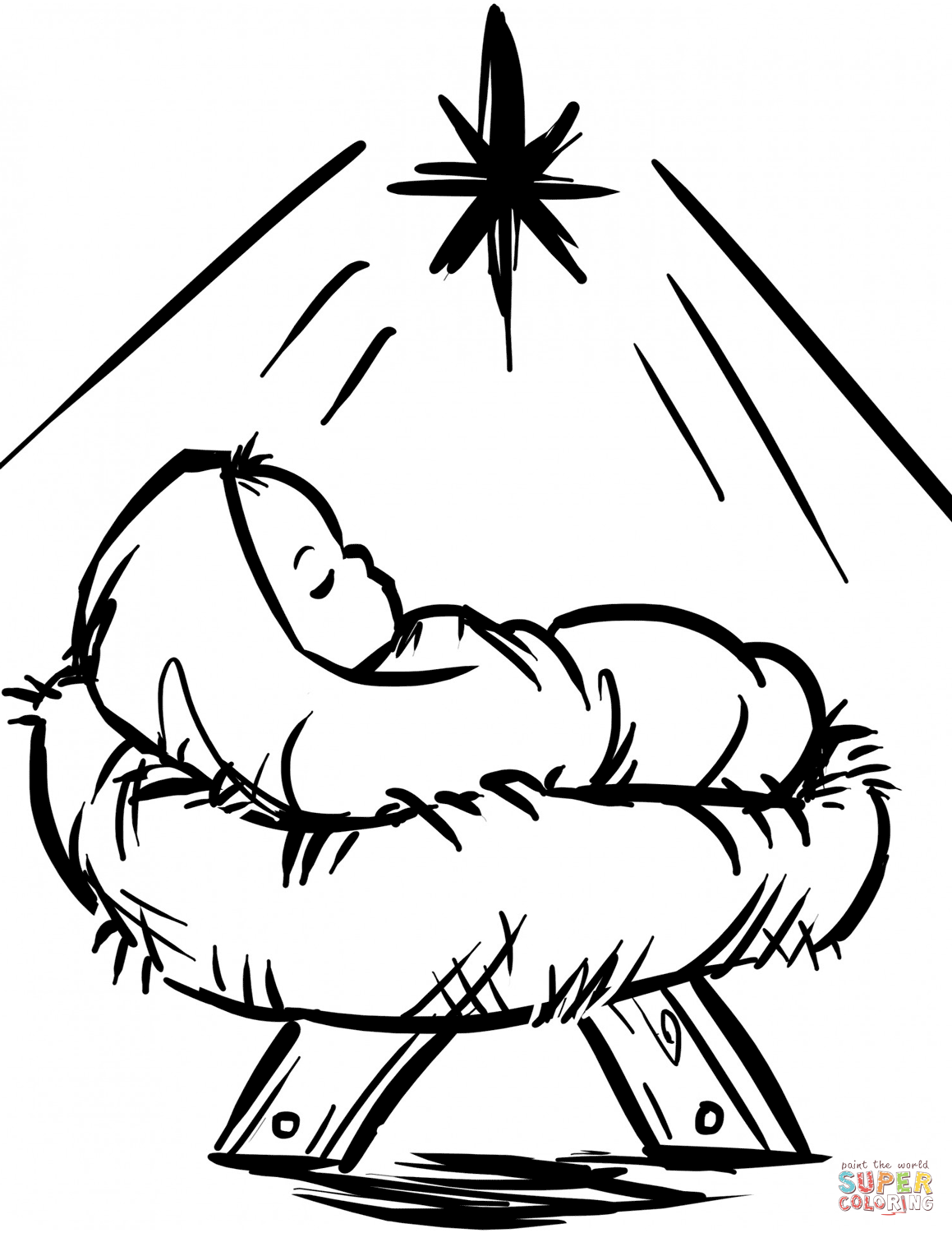1159x1500 Baby Jesus Manger Scene Coloring