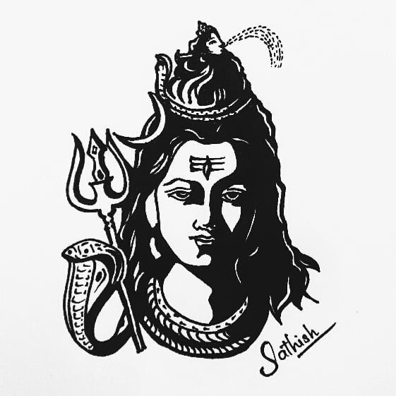 561x561 Shiva Drawing Free Download