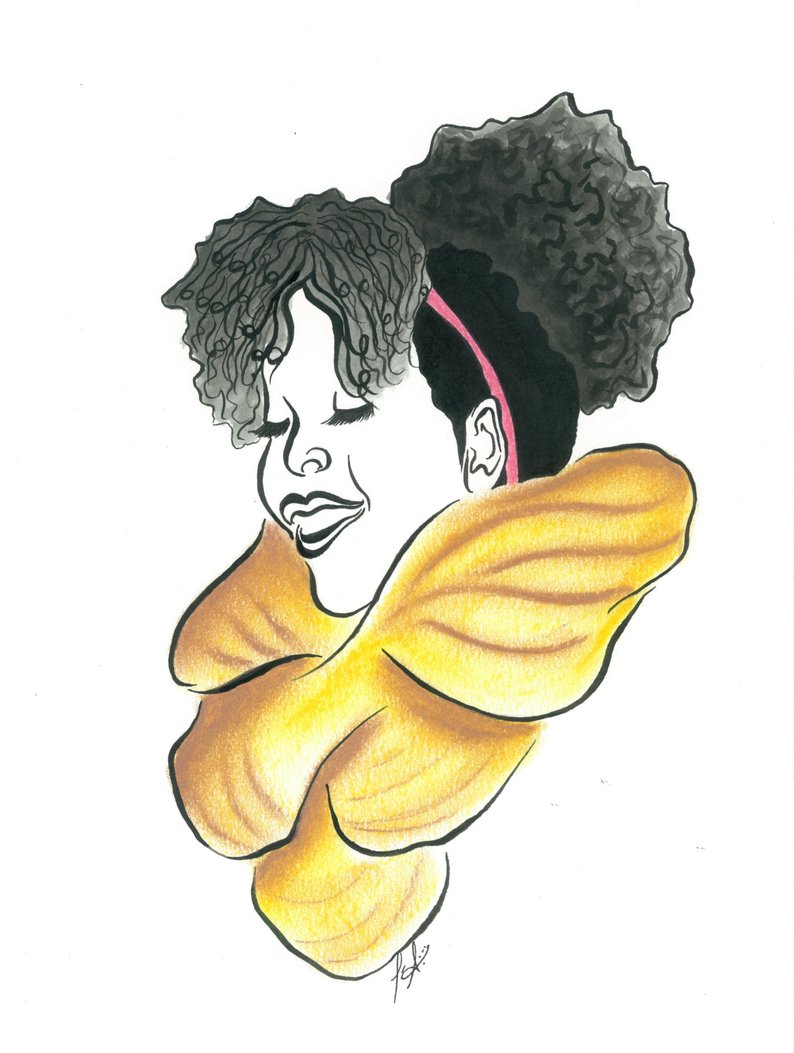 794x1053 natural little miss ari natural hair art hair ink etsy