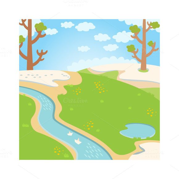 580x580 Natural Spring Background Vector Illustrations