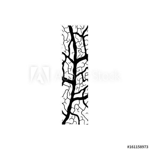 500x500 Nature Alphabet, Ecology Decorative Font Capital Letter I Filled