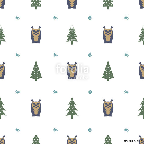 500x500 Winter Forest Pattern