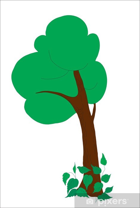 470x700 Background Drawing Of A Tree With A Grass Wall Mural Pixers