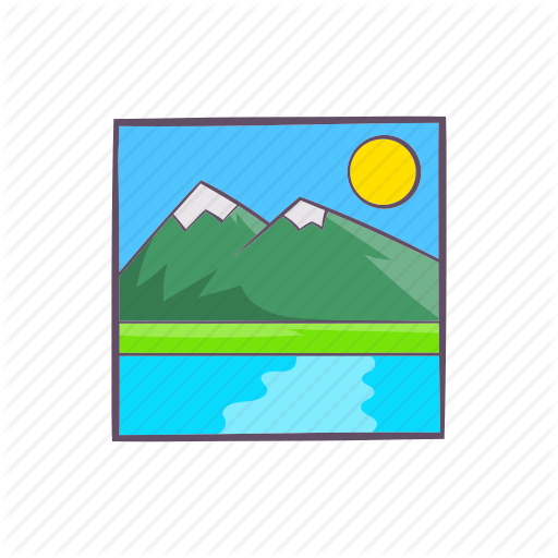 512x512 Cartoon, Drawing, Landscape, Mountain, Nature, Outdoor, Sign Icon