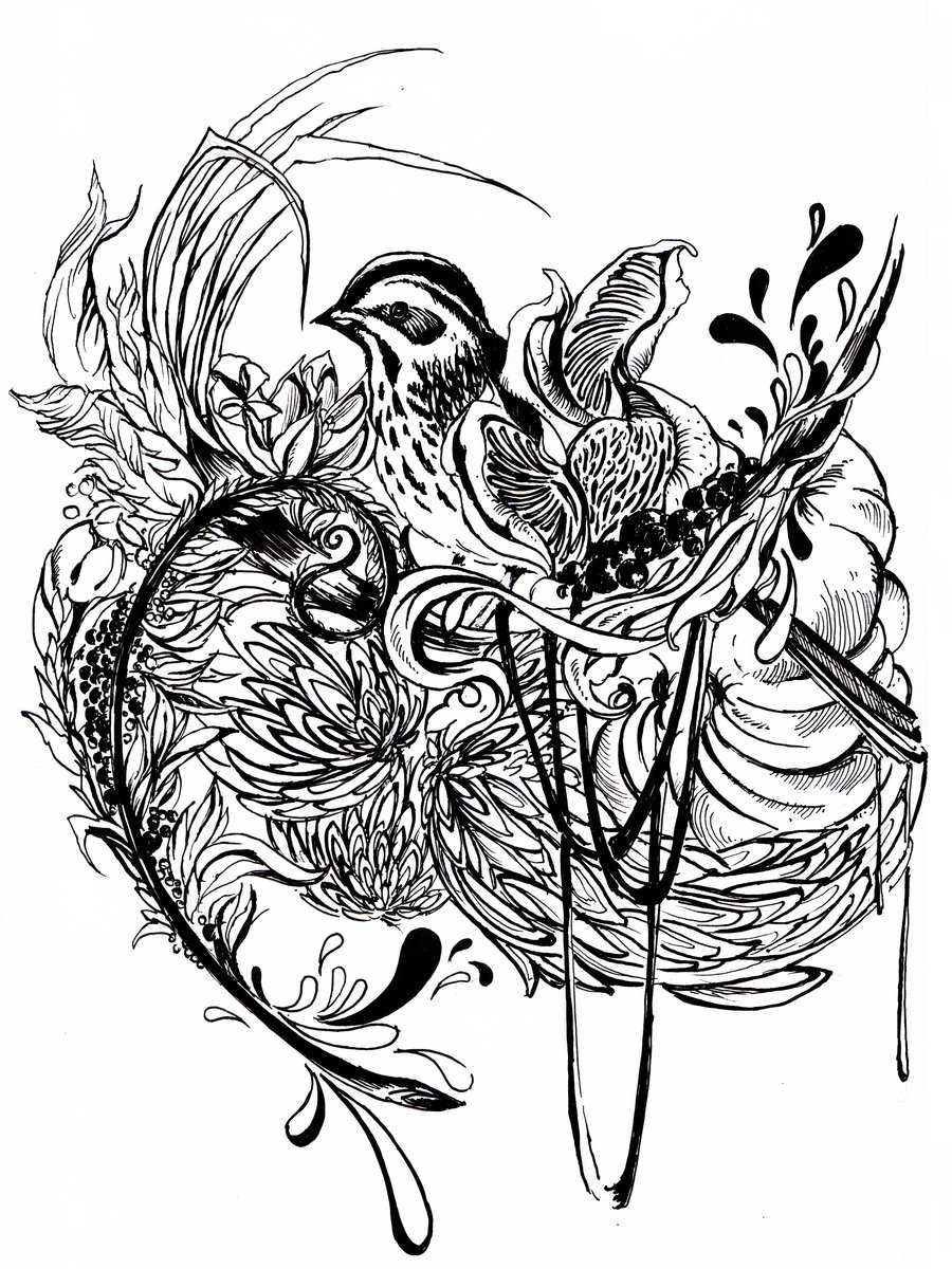 900x1200 Nature Line Drawing