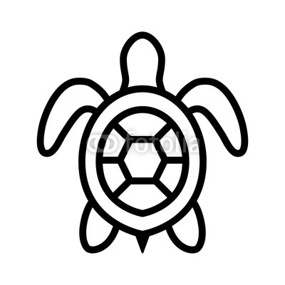 400x400 Sea Turtle Marine Turtle Top View Line Art Icon For Nature Apps