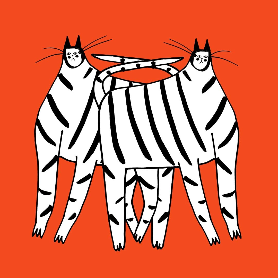 1080x1080 Digital Illustration, Animal Art, Line Drawing, Black And White