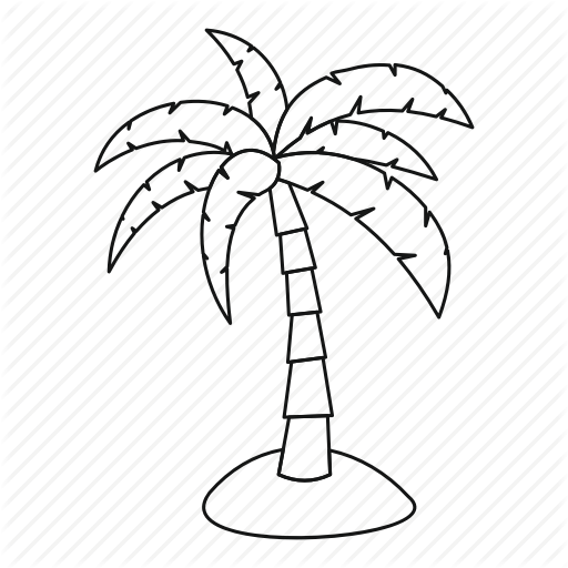 512x512 Line, Nature, Outline, Palm, Plant, Tree, Tropical Icon