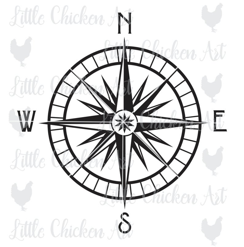 794x804 Nautical Compass Clip Art Silhouette Etsy