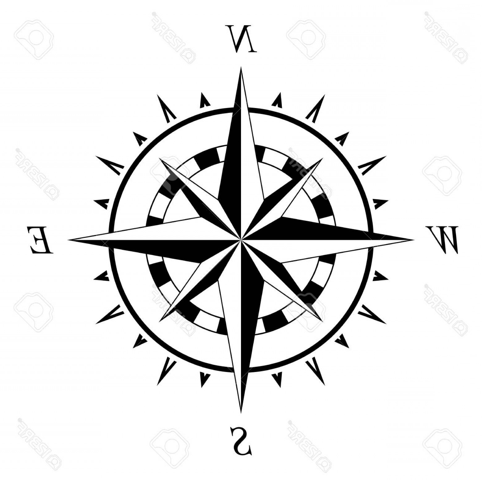 1560x1551 Photostock Vector Compass Rose Marine Navigation Illustration