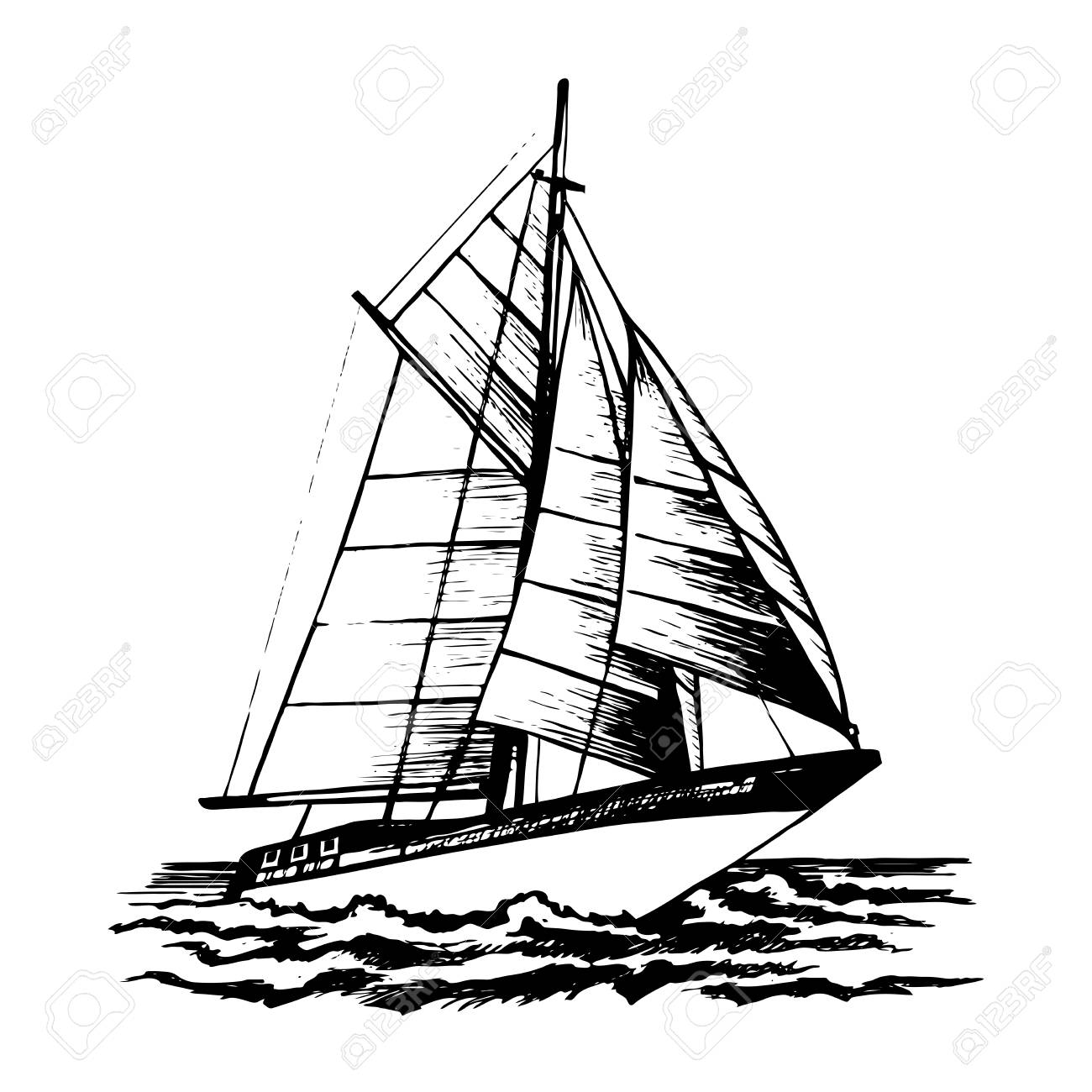 1300x1300 Huge Collection Of 'sailboat Drawing Sketch' Download More Than