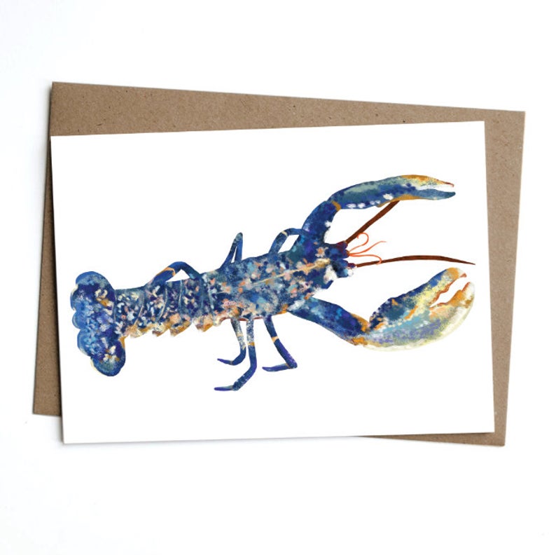 794x792 Nautical Lobster Illustrated Card You're My Lobster Etsy
