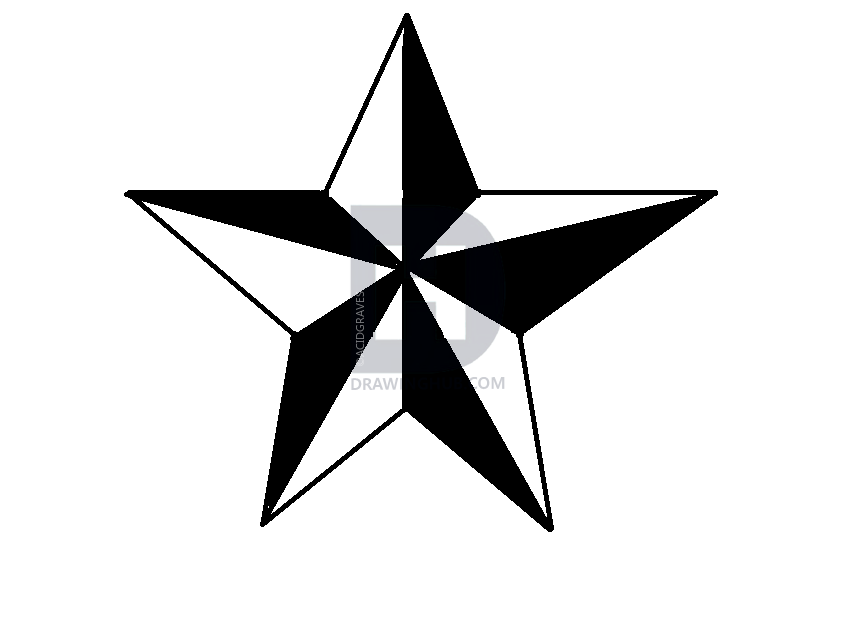 865x617 Nautical Star Drawing