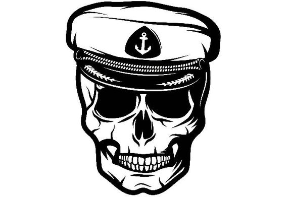 570x391 Captain Hat Sailor Cap Navy Anchor Sea Skull Nautical Boat Etsy