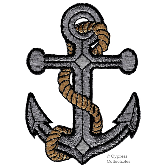 550x550 Anchor Patch Iron On Embroidered Navy Sailor Tattoo Symbol