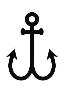 259x378 Black And White Navy Nautical Anchor Icon Vinyl Decal