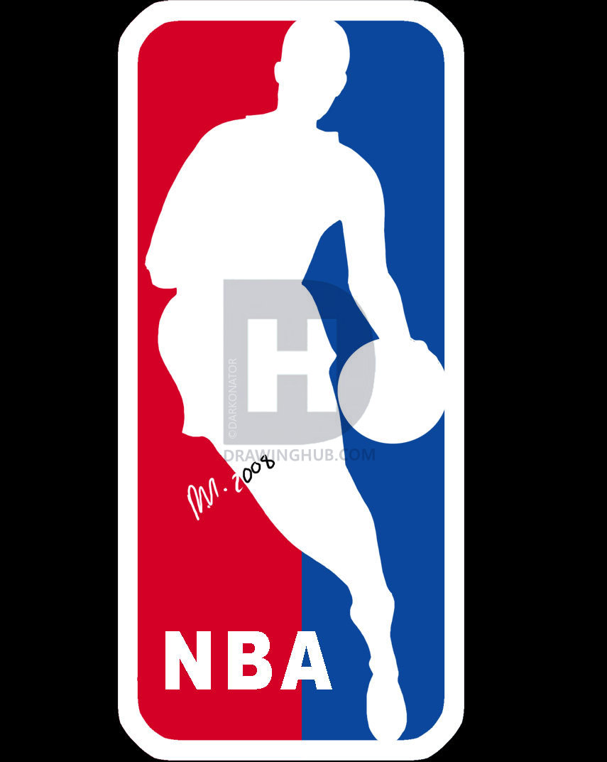 855x1072 How To Draw The Nba Logo, Step