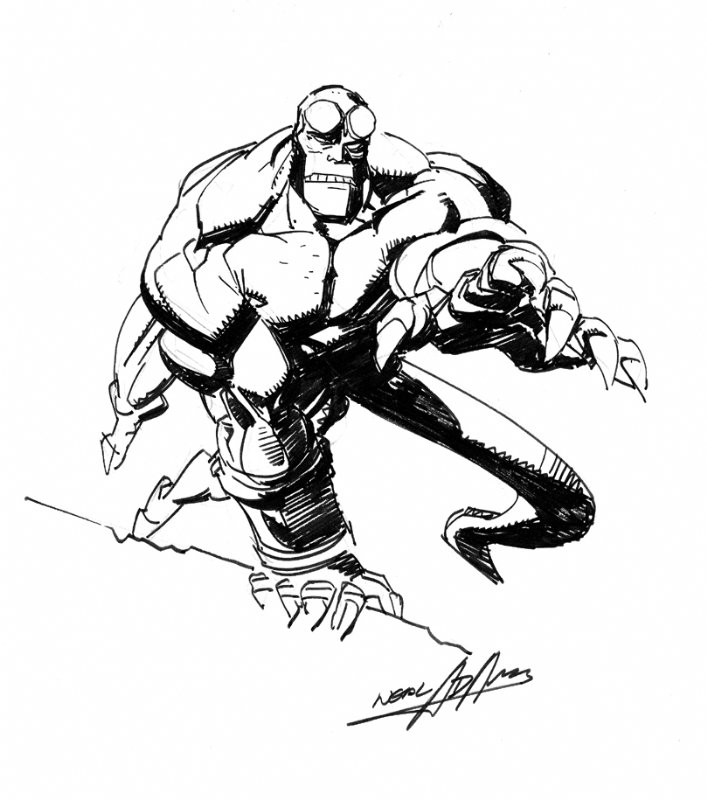 707x800 Neal Adams Hellboy Sketch, In Tim Townsend's Sketchbook Comic