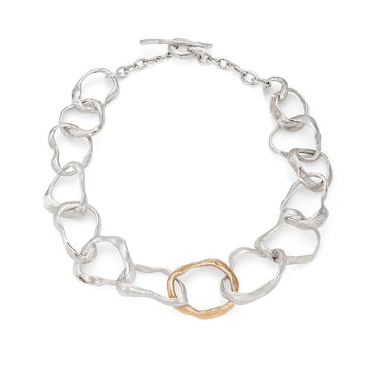 530x530 Rock Drawing Silver With Gold Link Emily Nixon