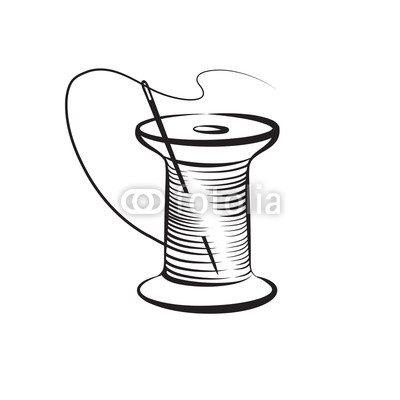 400x400 Needle And Thread Symbol Needlework Icon Fancywork Label Buy