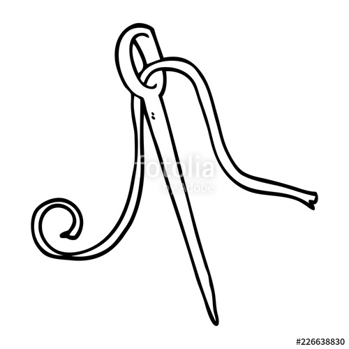 500x500 Line Drawing Cartoon Needle And Thread Stock Image And Royalty