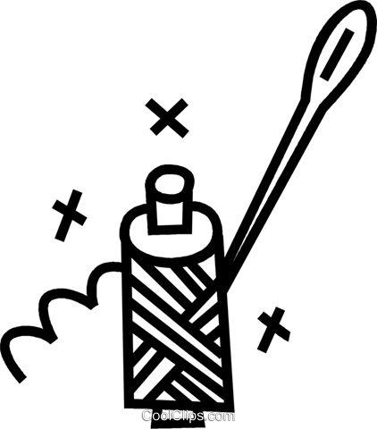 422x480 Needle And Thread Royalty Free Vector Clip Art Illustration