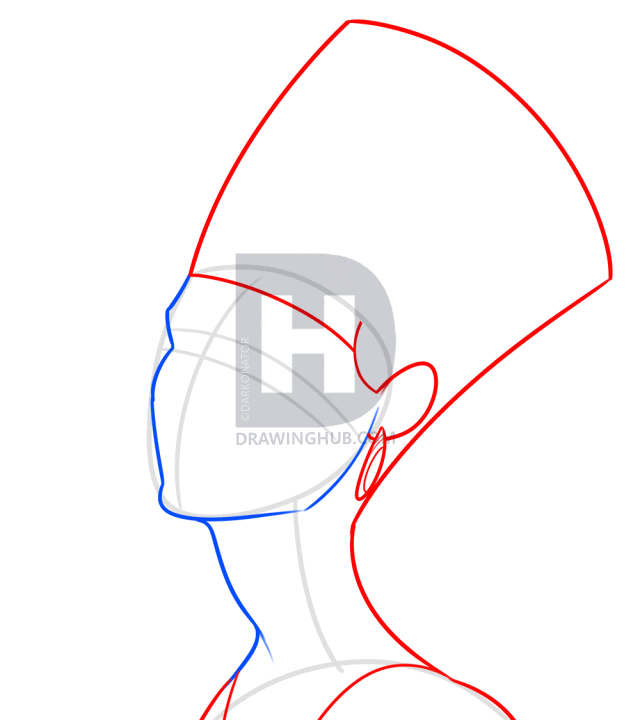 640x720 Draw Nefertiti, Egyptian Queen, Step