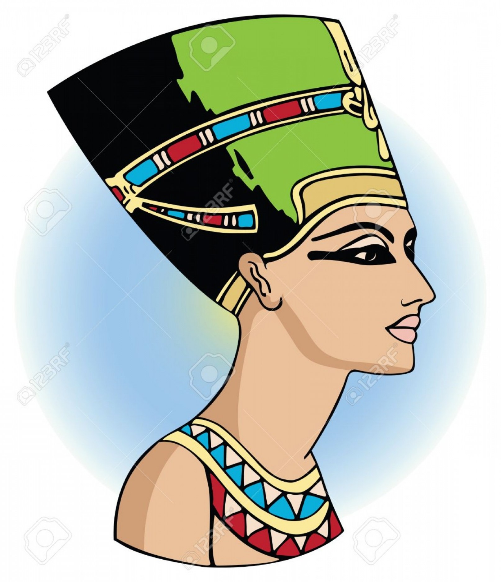 1614x1872 Photovector Head Of Egyptian Queen Nefertiti Shopatcloth