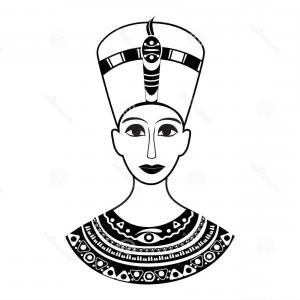 300x300 Stock Illustration Silhouette Front Ancient Egyptian Queen Pharaoh