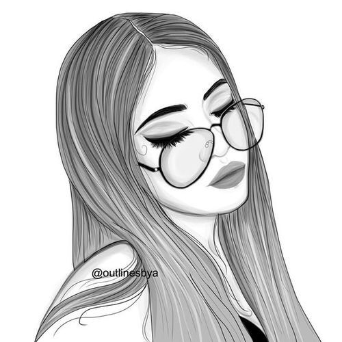 500x500 tumblr tumblr tumblr girl drawing, tumblr outline, drawings