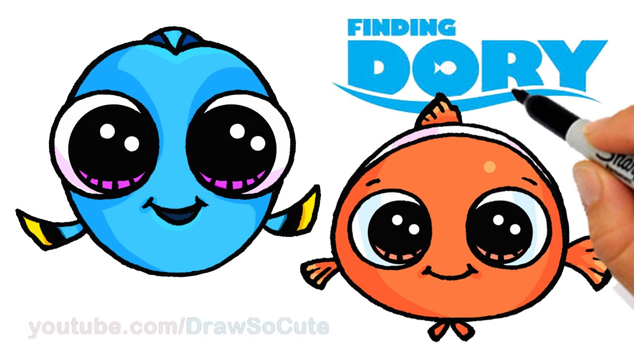 1280x720 How To Draw Baby Dory And Nemo Easy Step