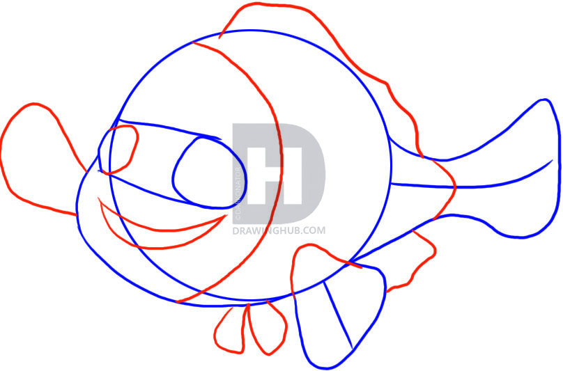 808x533 How To Draw Nemo From Finding Nemo, Step