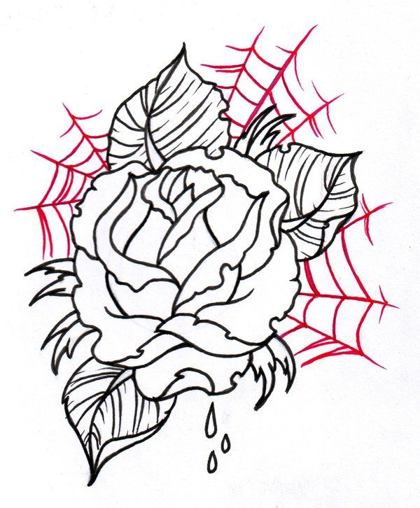 600x726 Tattoo Sketches Neo Traditional Rose Outline