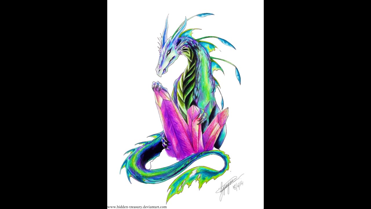 1280x720 Neon Dragon Tattoo Speed Drawing