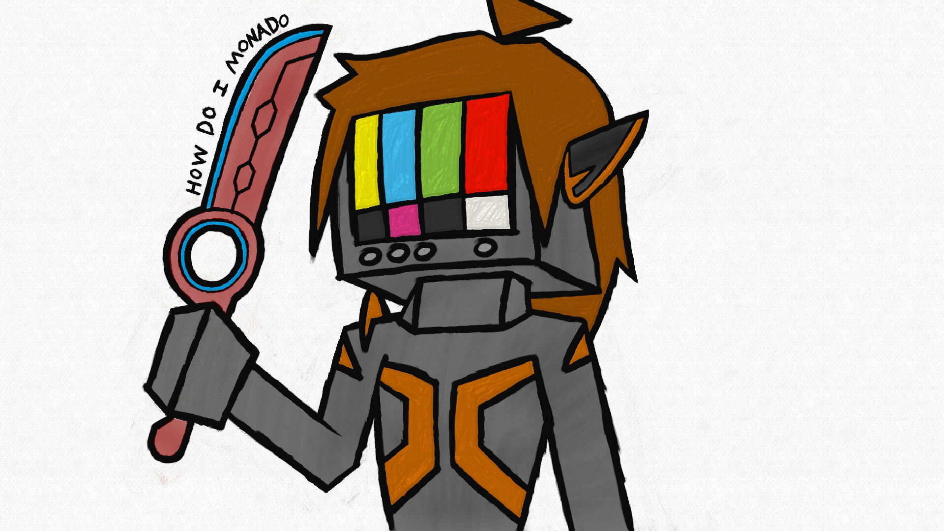 1920x1080 Neon Ninja Drawing