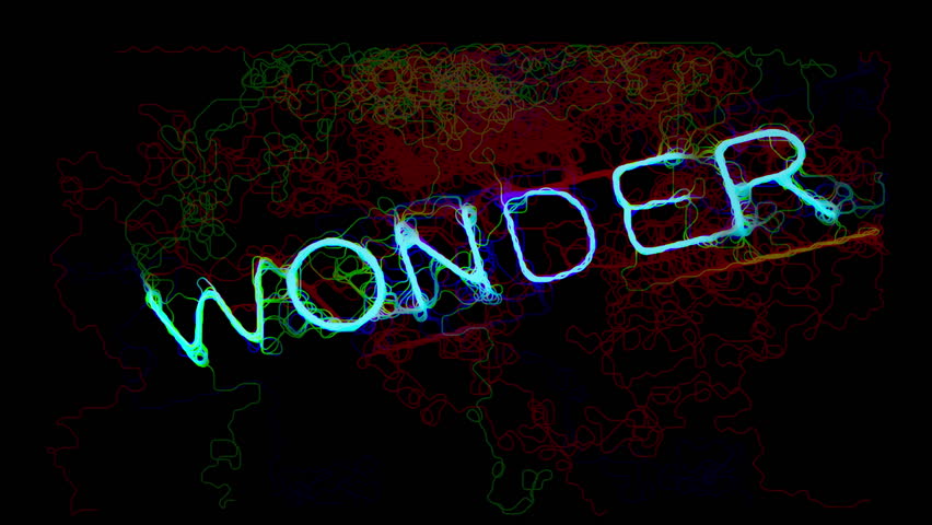 852x480 Continuous Line Drawing Colorful Neon Lights Billboard Advertising