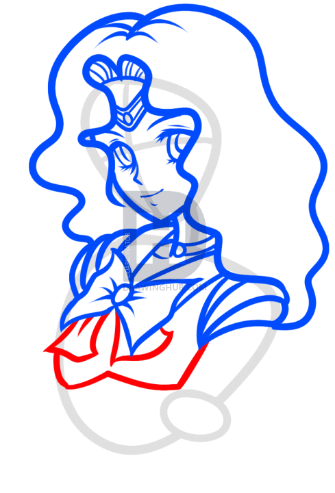 489x720 how to draw sailor neptune, step