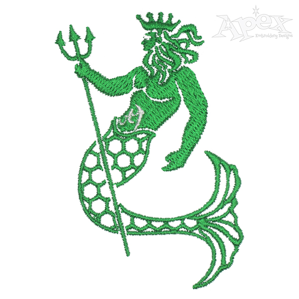 600x600 Neptune God Embroidery Design