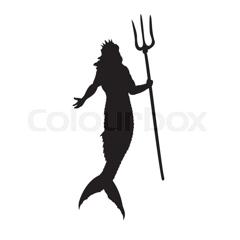 800x800 poseidon neptune god silhouette stock vector colourbox