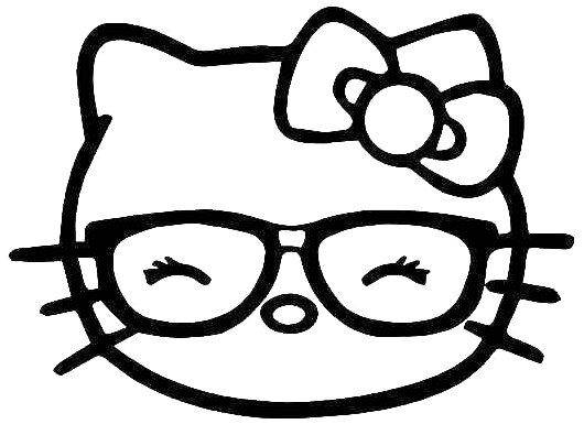 530x395 Hello Kitty Nerd Geek Glasses Vinyl Sticker